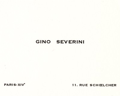 Gino Severini - © Oracles: Artists’ Calling Cards
